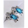 Image 3 : Delicate Blue Topaz Turtle multi Stone Earring Set