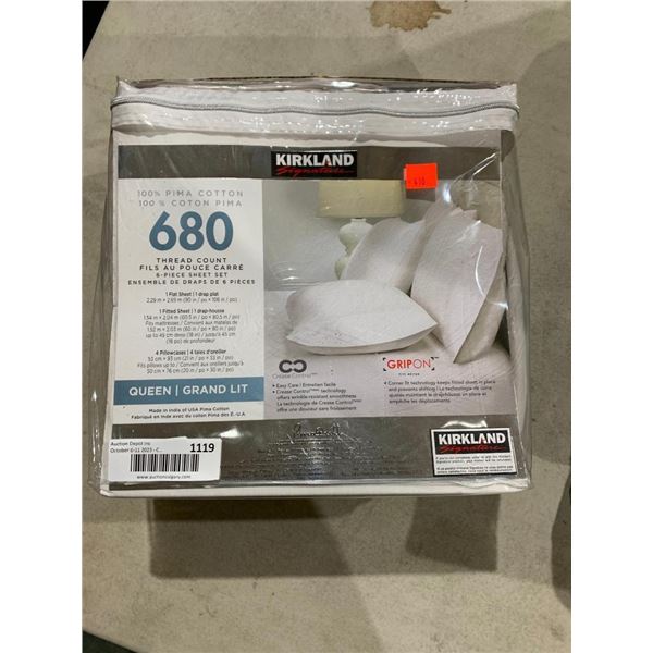 Kirkland Signature 100% Pina Cotton 680 Thread Count Queen Size Sheet Set