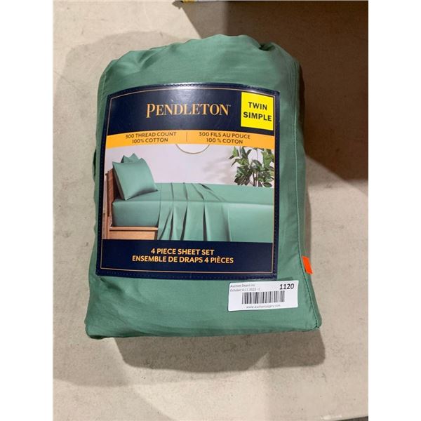 Pendleton 300 Thread Count 100% Cotton Twin Bed Sheet Set