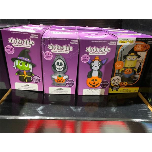 Lot of 4 Assorted Airdorable Halloween Inflatables.