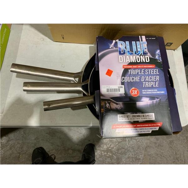 Blue Diamond 3 Pc Frying Pan Set
