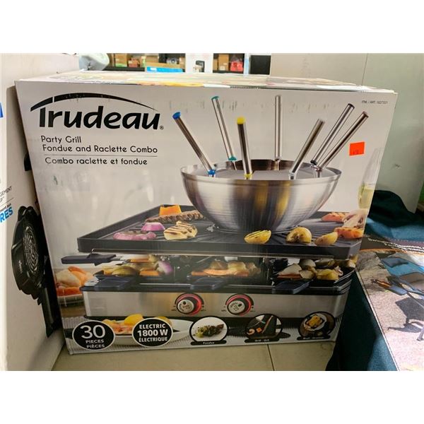 Trudeau Electric Party Grill Fondue and Raclette Combo