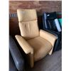 Image 1 : Yellow Leatehr Swivel Recliner Chair - Some wear to the Leather as Seen in photos