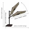 Image 12 : Seasons Sentry 10' Solar Powered, Rechargeable Square Solar LED Cantilever Umbrella with Base  - Ope