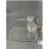 Image 2 : Vintage Federal Glass Yorktown Snack Set Iridescent Carnival Set Of 4