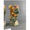 Image 2 : Vintage 1940's Unique Ceramic Wall Pocket Vases Approx 8"