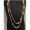 Image 2 : Gorgeous Long Necklace with Various Stone Beads- Abalone, Mother of Pearl Etc