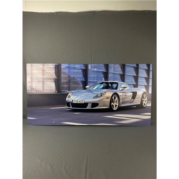 Picture Of A Porshe On Tin/Fibreglass. Approx. 24  x 48  NO SHIPPING