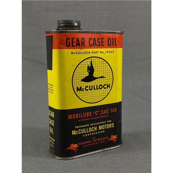 Vintage Gear Case Oil McCulloch Tin. Empty