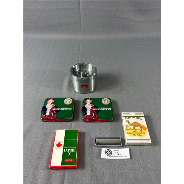 Tobacco Lot - Playing Cards, Lighter, Ashtray & More