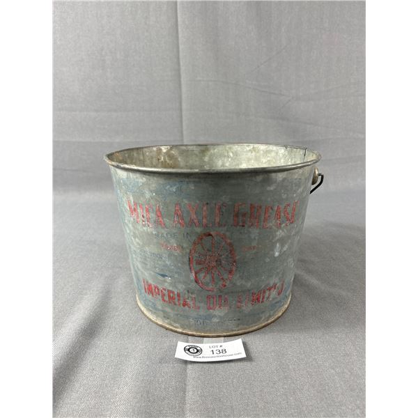 Vintage Imperial Oil Tin/Metal Bucket. Graphics On Both Sides