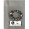 Image 1 : Vintage Bracelet w/ Various Colour Of Oval Shaped, Cabochon Cut Stones, 7"L