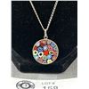 Image 2 : 925 Sterling Silver Italy w/Millifiori Pendant Chain Necklace, Beautiful Condition, Just Like New. 1