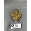 Image 1 : Vintage Handcrafted Large Silver Filigree Heart Pendant, Tested For Silver. 2 1/2" x 2 1/2". Origina