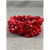 Image 2 : Vintage Dark Red Thumbled Stone Stretch Bracelet In Good Condition