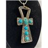 Image 2 : Vintage ANKH w/ Scarab Pendant w/ 23" L, Chain Necklace (ANKH Small Damage)
