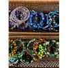 Image 2 : 2 Baskets of Various, Colourful, Beaded, Memory Wire Bracelets