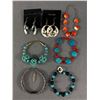 Image 1 : 5 Assorted Mostly Turquoise Bracelets & 2 Silver Earrings