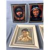 Image 2 : Vintage Framed Native Picture Lot - 3 Velvet Pictures (McGuire) & 2 By Oxborough. Approx. 9 1/2" x11