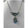 Image 2 : Vintage 1950's-60's Necklace and Earrings Set.Turquois Color