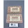 Image 1 : 2 1988 Brown Dutch Zilverbon Banknotes