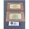 Image 2 : 2 1988 Brown Dutch Zilverbon Banknotes