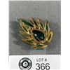 Image 2 : Quality 1950's Emerald Rhinestone Brooch