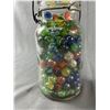 Image 2 : Vintage Canning Jar w/ Glass Lid Filled w/ Marbles