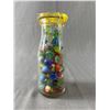 Image 2 : Vintage Cream Jar Filled w/ Marbles