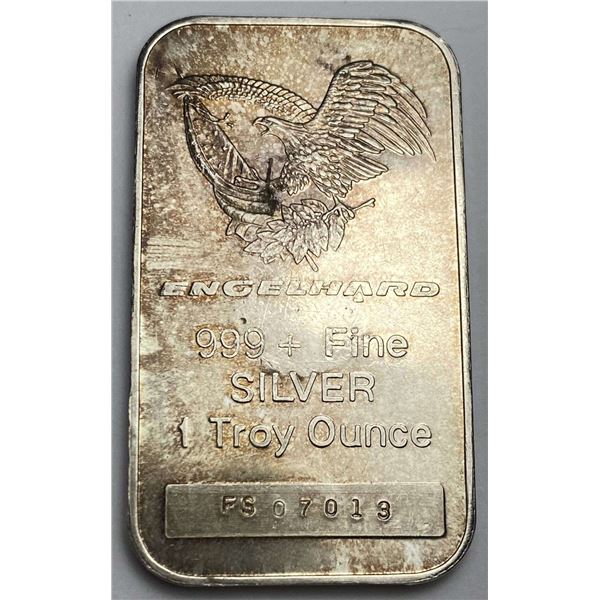 Vintage Engelhard Eagle 1 ozt .999 Silver Bar