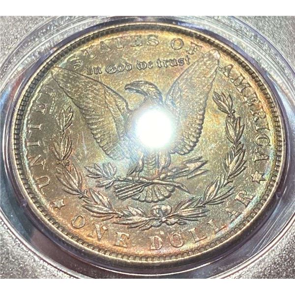 Toned 1886 Morgan Silver Dollar Vintage PCGS OGH MS63