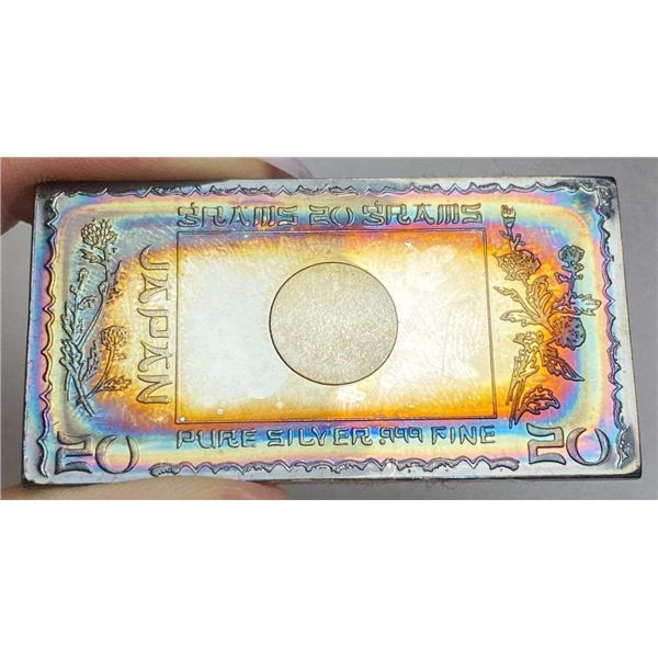 Toned The Silver Mint "Japan" 20 Grams .999 Silver Bar