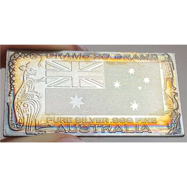 Toned The Silver Mint "Australia" 20 Grams .999 Silver Bar