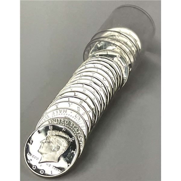 Roll (20-coins) 2001-2006 Kennedy 90% Silver Proof Half Dollar