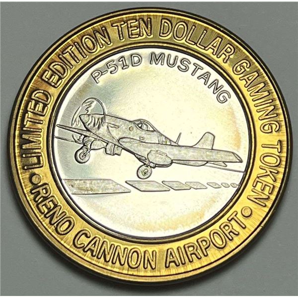 1994 Reno Cannon Airport Limited Edition $10 Gaming Token .999 Silver