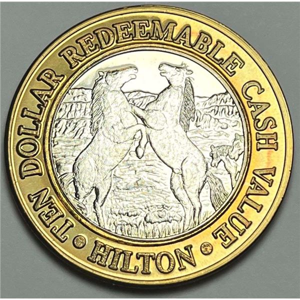 Reno, Nevada Hilton Limited Edition $10 Gaming Token .999 Silver