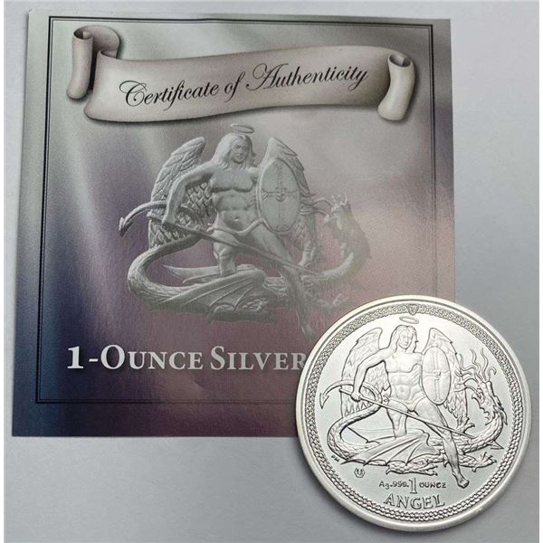 2014 Isle Of Man "Angel" 1 ozt .999 Silver