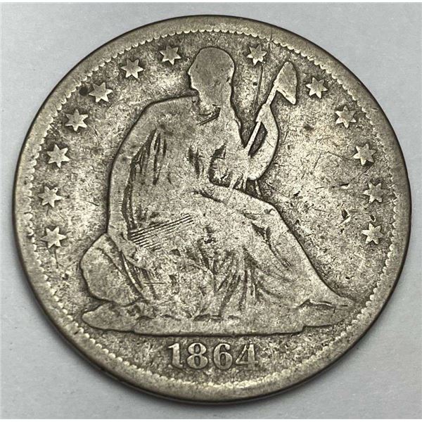 1864-S Liberty Seated Half Dollar VG