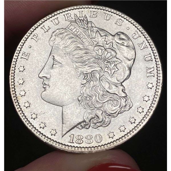 1880-O Morgan Silver Dollar AU58+