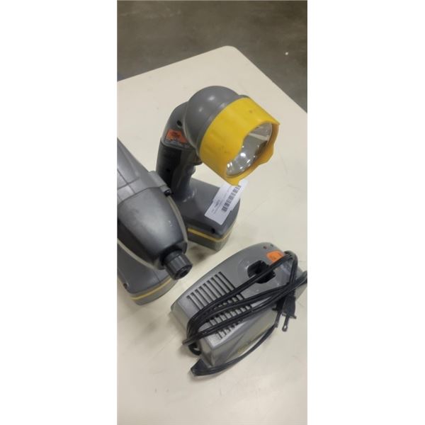 DURAPRO DRILL, LIGHT, BATTERIES AND CHARGER