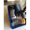 Image 2 : BIN OF HARDWARE FASTENERS, ELECTRIC DRILL AND MORE