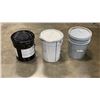 Image 2 : PAIL OF GFL GREEN PAINT, PAIL WOOD FINISHING WHITE PRIMER AND PAIL WHITE ENAMEL PAINT