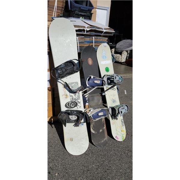 3 SNOWBOARDS W/ BINDINGS