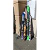 Image 1 : LOT OF KIDS AND ADULT SKIS W/ BINDINGS AND POLES