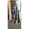 Image 1 : LOT OF KIDS AND ADULT SKIS W/ BINDINGS AND POLES