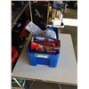 Image 1 : BIN OF TOOLS, DRAIN SNAKE, STUD FINDER AND MORE