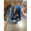 Image 1 : TOTE OF GOLF BALL SHAGGER, HICKORY BAT, SAWS AND LANTERNS