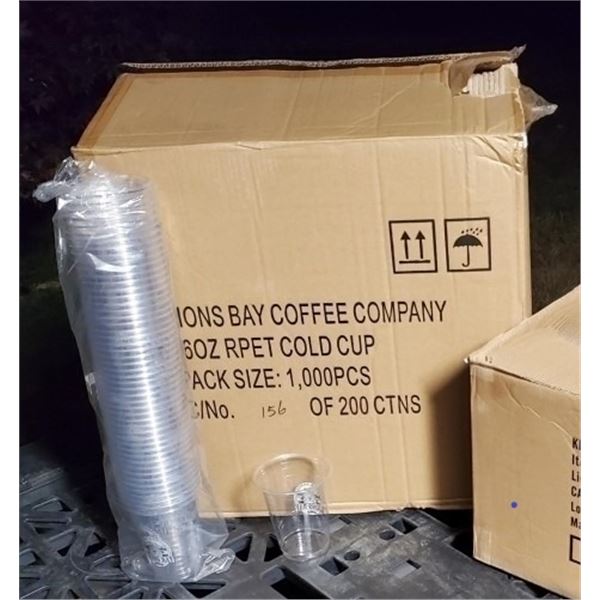 BOX OF 1000 PLASTIC CUPS 16OZ SIZE