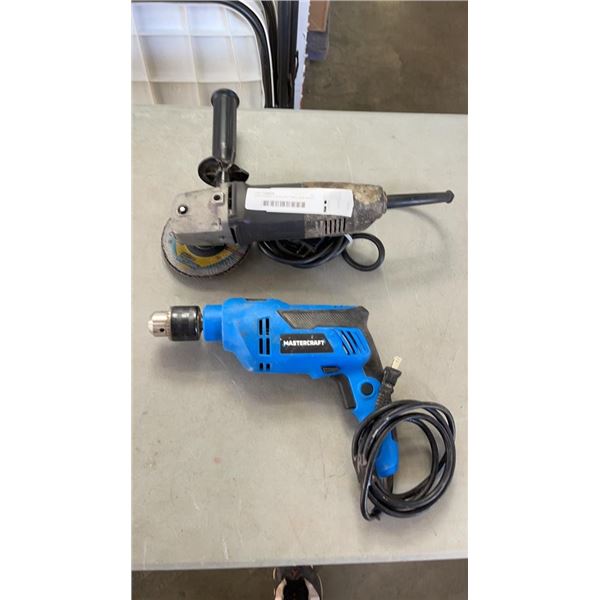MASTERCRAFT ELECTRIC DRILL AND ANGLE GRINDER TESTED AND WORKING