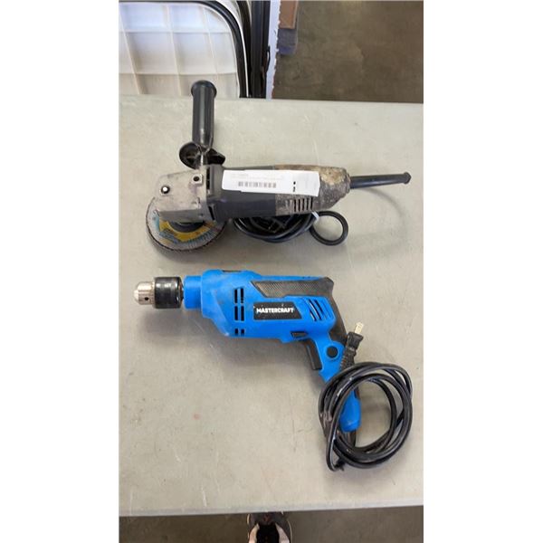 MASTERCRAFT ELECTRIC DRILL AND ANGLE GRINDER TESTED AND WORKING